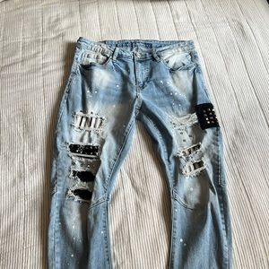 Distressed jeans